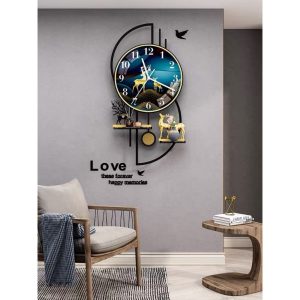 Đồng Hồ Treo Tường Hươu Vàng Nghệ Thuật – Thiết Kế Hình Học Sang Trọng