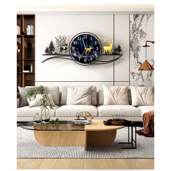 Đồng Hồ Treo Tường Nghệ Thuật Hươu Rừng - Phong Cách Bắc Âu Hiện Đại